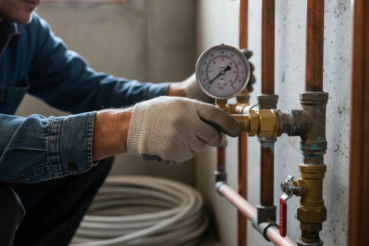 Pressure testing a repaired line during Water Line Repair in Quarryville